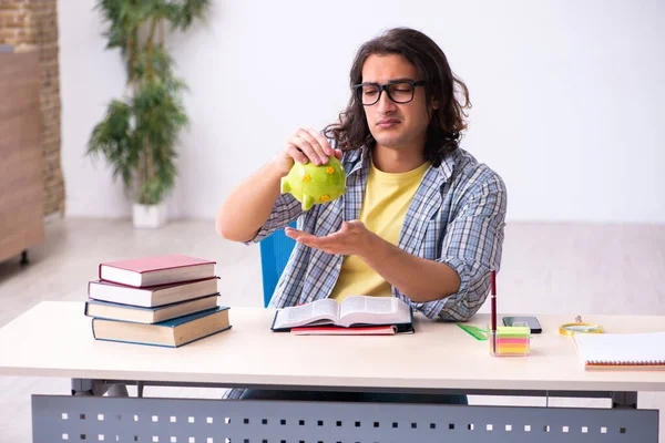 Young male student preparing for exams — Stock Photo, Image