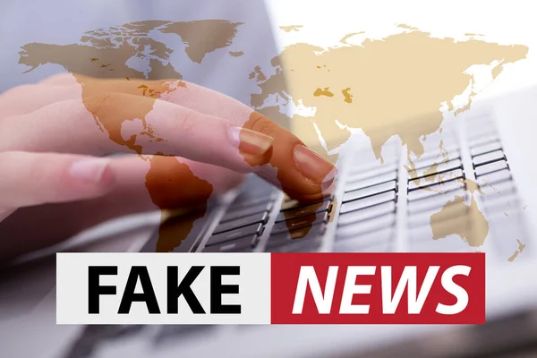 Fake news concept in informatie manipulatie concept — Stockfoto