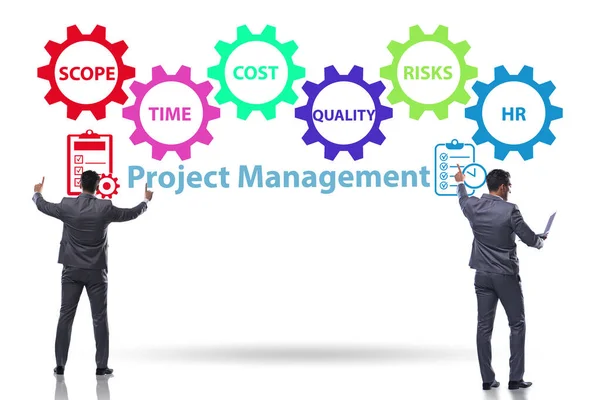 Concepto de gestión de proyectos con empresario — Foto de Stock