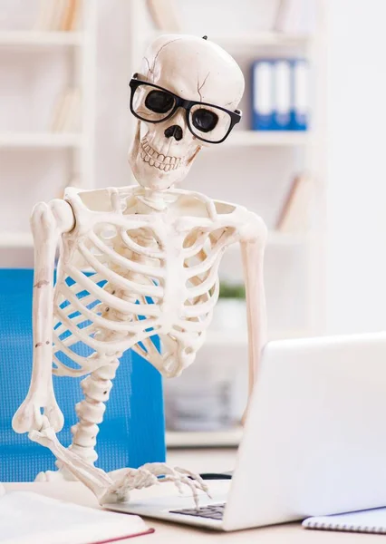 Zakenman van Skeleton op kantoor — Stockfoto