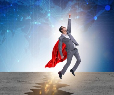 Süper kahraman iş adamı zor durumdan kaçıyor.