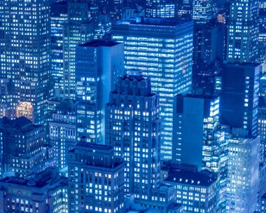 Günbatımında New York Manhattan manzarası