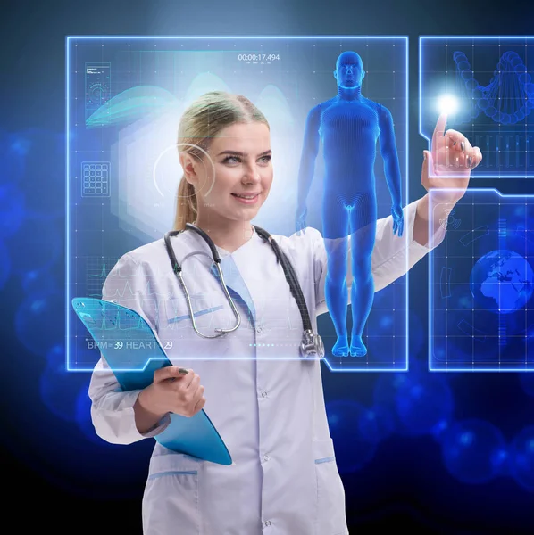 Doctora en telemedicina concepto futurista —  Fotos de Stock