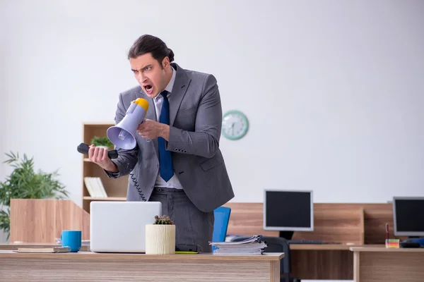 Young male employee working in the office — Stock Photo, Image