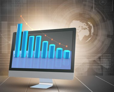 İş çizelgeleriyle illüstrasyon - 3D görüntüleme