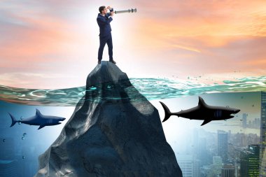 Hava tahminleri ve iş planlama konsepti işadamı