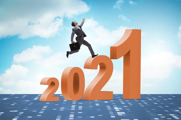 Concept de croissance avec transition entre 2020 et 2021 — Photo