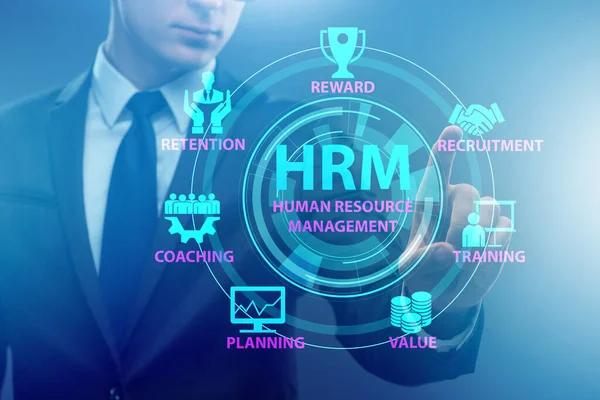 HRM - Human resource management concept met zakenman — Stockfoto