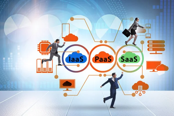 PAAS IAAS SAAS concepts with business people — 图库照片