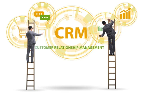 CRM custromer Beziehungsmanagement-Konzept mit Geschäftsmann — Stockfoto