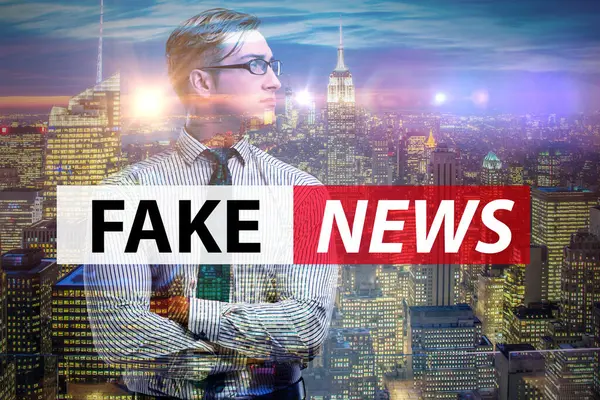 Concetto di fake news nel concetto di manipolazione dell'informazione — Foto Stock