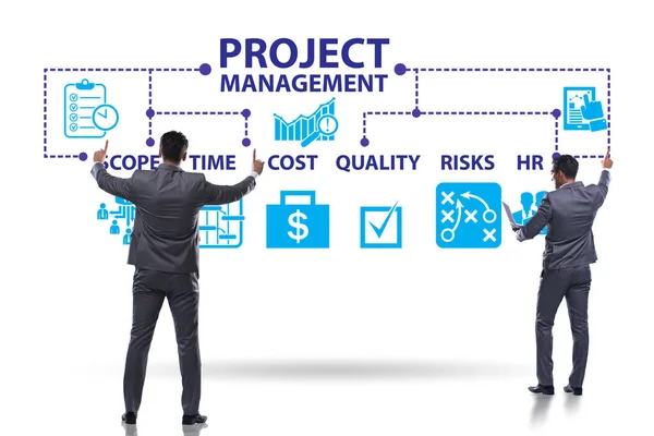 Concetto di project management con uomo d'affari — Foto Stock