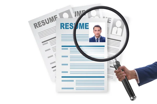 Conceito de recrutamento e emprego com cv — Fotografia de Stock