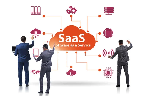 Software como servicio - Concepto SaaS con empresario —  Fotos de Stock