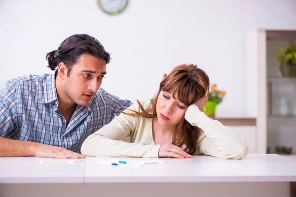 Young couple in unexpected pregnancy concept at home — Stock Photo, Image