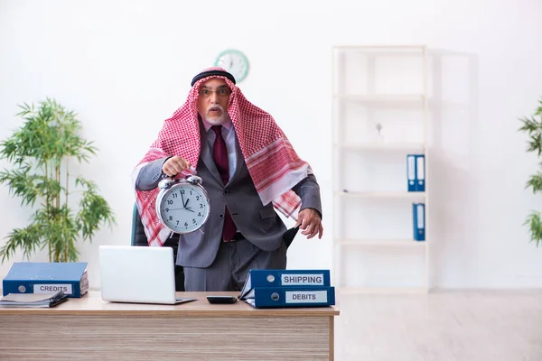 Male arab bookkeeper in time management concept — Stock Photo, Image