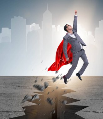 Süper kahraman iş adamı zor durumdan kaçıyor.