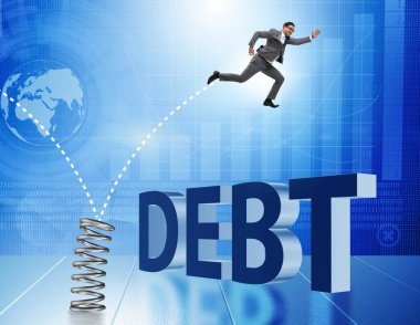 İş adamı, ilkbahardan iş konseptine atlıyor