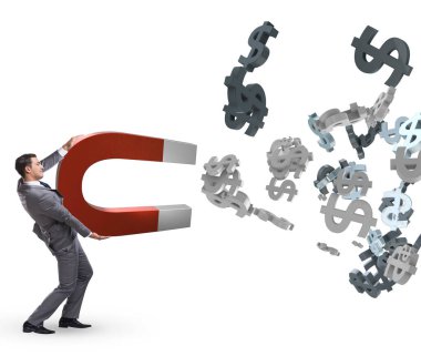 İş adamı at nalı mıknatısıyla dolar yakalıyor