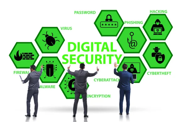 Concetto di sicurezza digitale con elementi chiave — Foto Stock