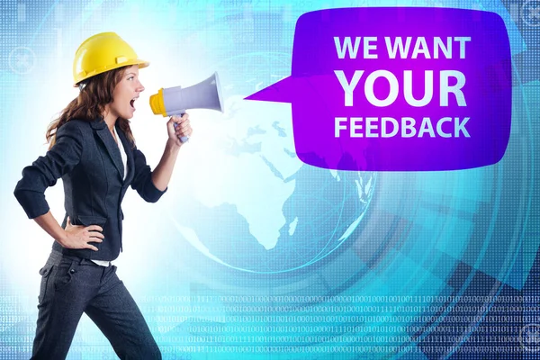 Conceito de receber feedback dos clientes — Fotografia de Stock