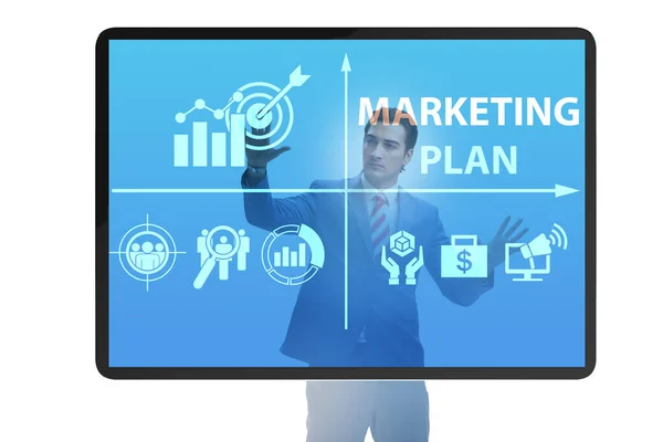 Ilustración del concepto de plan de marketing con empresario — Foto de Stock