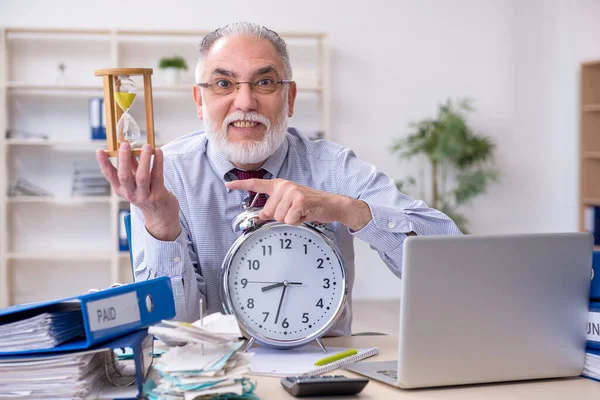 Viejo contable en concepto de planificación presupuestaria en la oficina —  Fotos de Stock