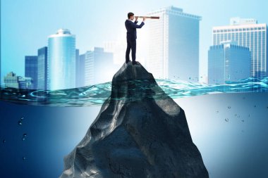 Hava tahminleri ve iş planlama konsepti işadamı