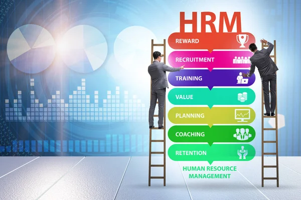 HRM - концепція управління людськими ресурсами з бізнесменом — стокове фото