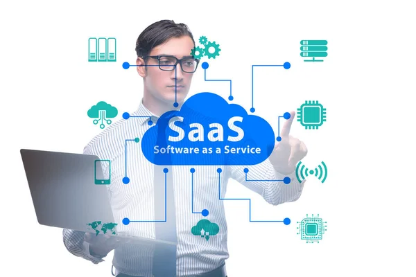 Software as a service - SaaS concept with businessman