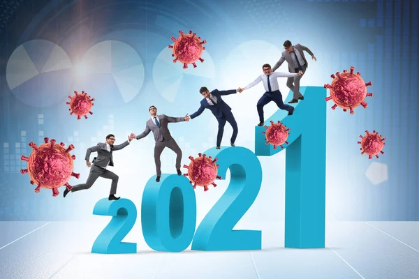 Concept van jaar 2021 en coronavirus covid-19 — Stockfoto