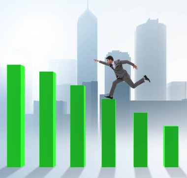 Ekonomik başarı yolunda koşan iş adamı