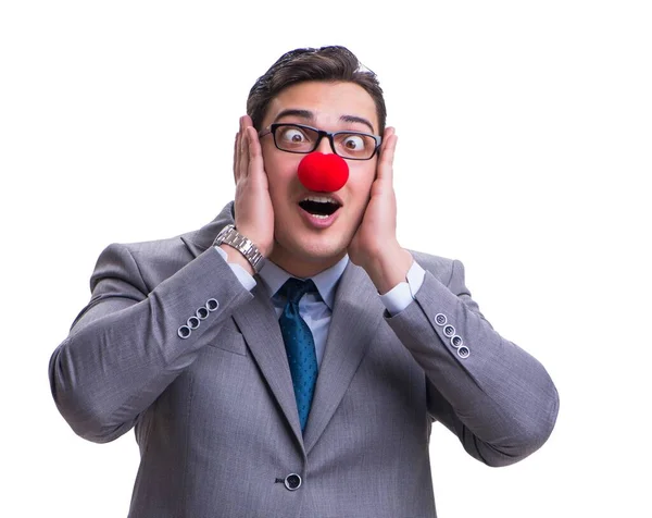 Funny clown businessman isolated on white background — Stock Photo, Image