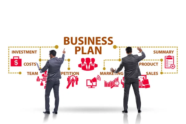 Koncepcja biznesplanu z biznesmenem — Zdjęcie stockowe