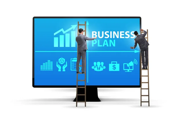 Concepto de plan de negocio con hombre de negocios — Foto de Stock