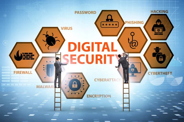 Digitales Sicherheitskonzept mit Schlüsselelementen — Stockfoto