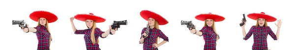 Rolig mexikanska med sombrero i koncept — Stockfoto