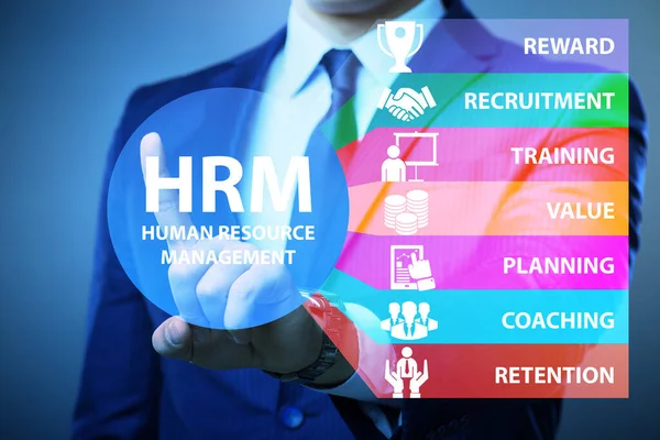 HRM - Human resource management concept with businessman — Stock Photo, Image