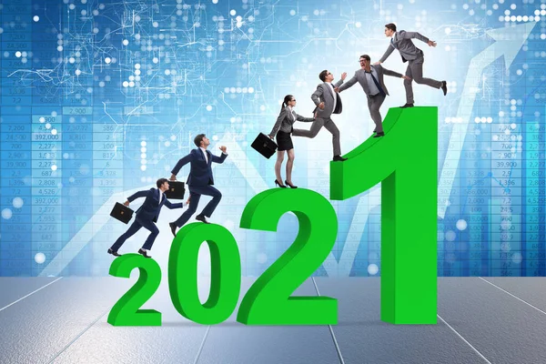 Concept de croissance avec transition entre 2020 et 2021 — Photo