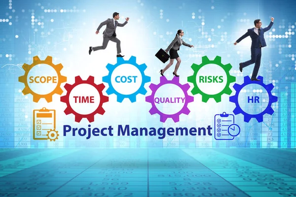 Concetto di project management con gli uomini d'affari — Foto Stock