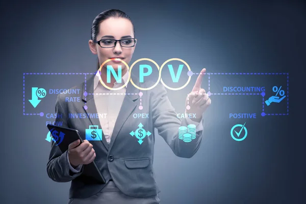 Концепція NPV - Сучасна вартість мережі — стокове фото