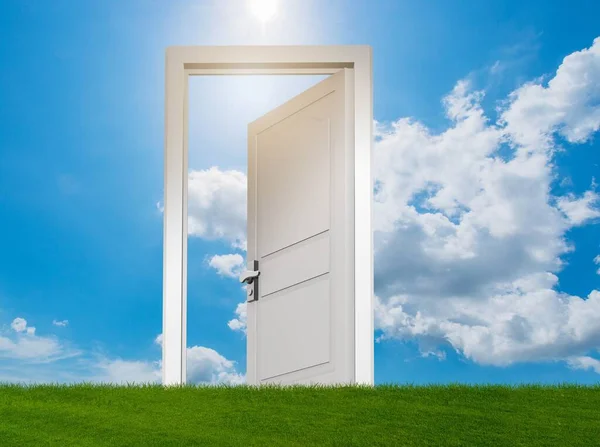 Door into future in opportunities concept — Stock Photo, Image