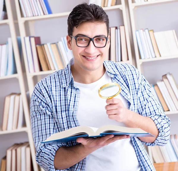 Young student with books preparing for exams — Stock Photo, Image