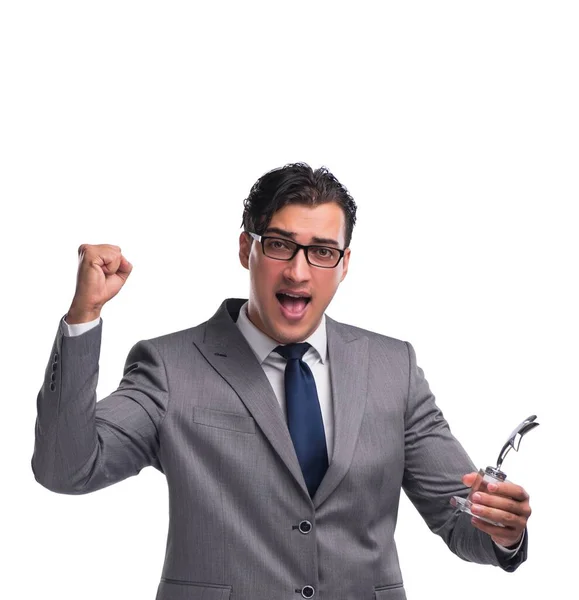 Businessman holding star award in business concept — Stock Photo, Image