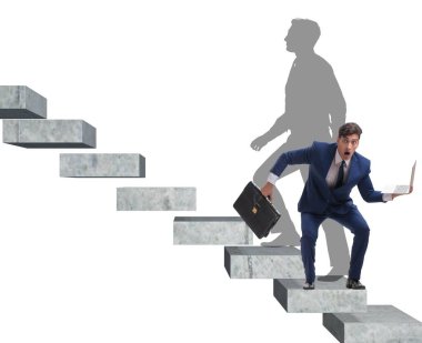 İş adamı ve iş konseptindeki gölgesi