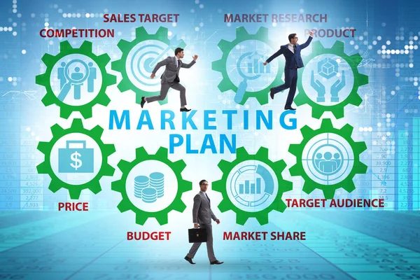 Marketing concept illustratie met zakenmensen lopen — Stockfoto