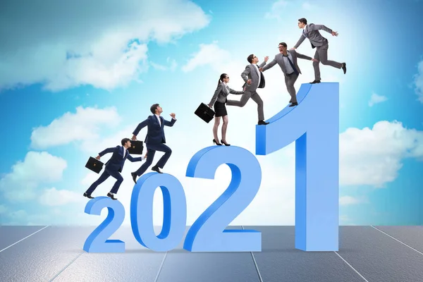 Concept de croissance avec transition entre 2020 et 2021 — Photo