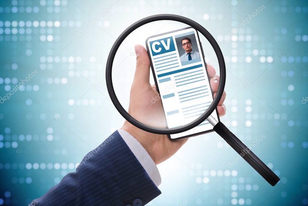 Recruitment and employment concept with cv