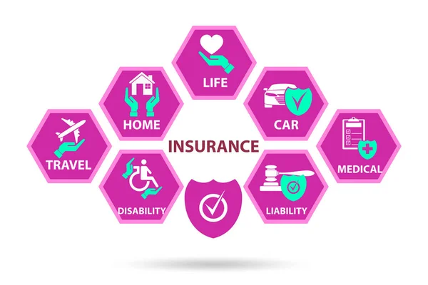 Illustration of various types of insurance — Stock Photo, Image