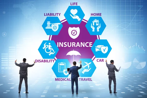 Konzept der verschiedenen Versicherungsarten — Stockfoto